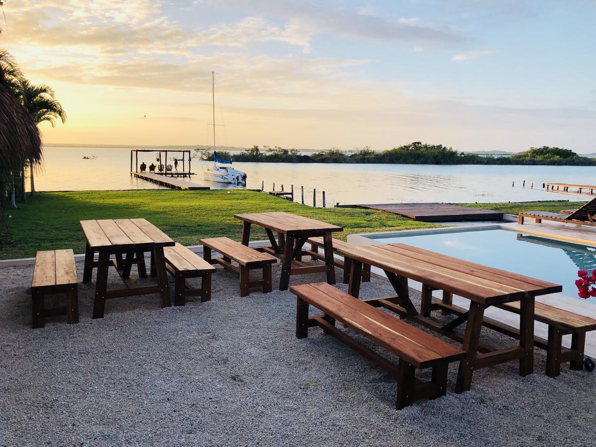 Hotel Casabakal - A Pie De Laguna - Bacalar Exterior photo View of the Gulf of Mexico from the backyard of the house
